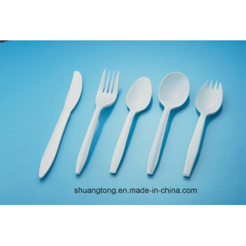 White PP Plastic Cutlery Disposable Fork Knife Spoon Tableware